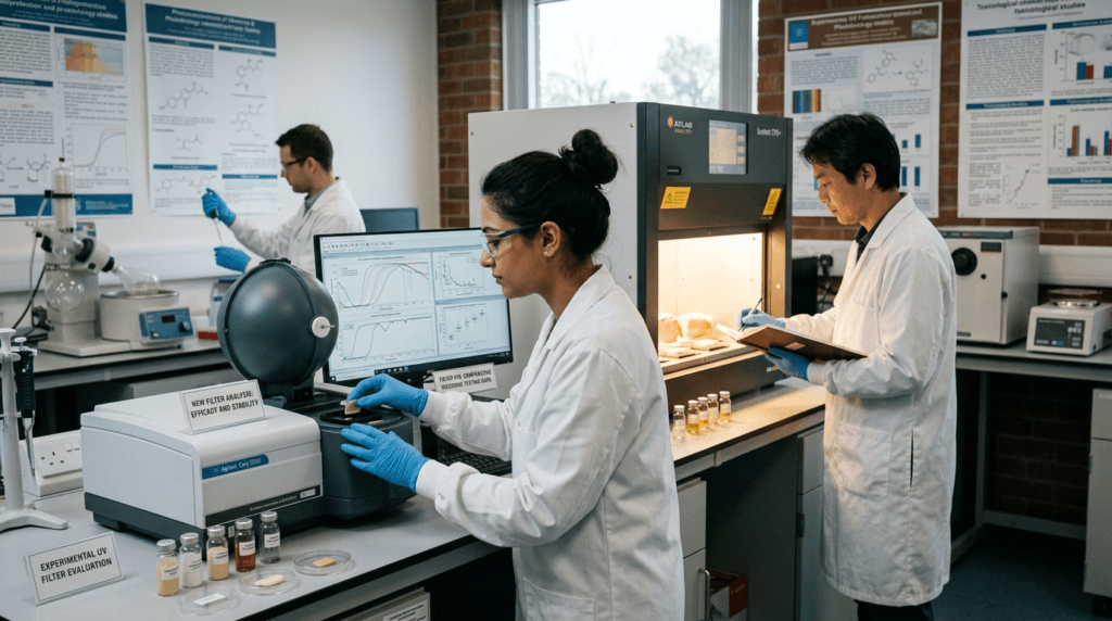 Next-Gen SPF: 7 Proven Benefits for Superior Tropical Skin Protection in 2026 3 before crowning a next-gen sunscreen filter, scientists conduct rigorous testing and analysis in a lab setting