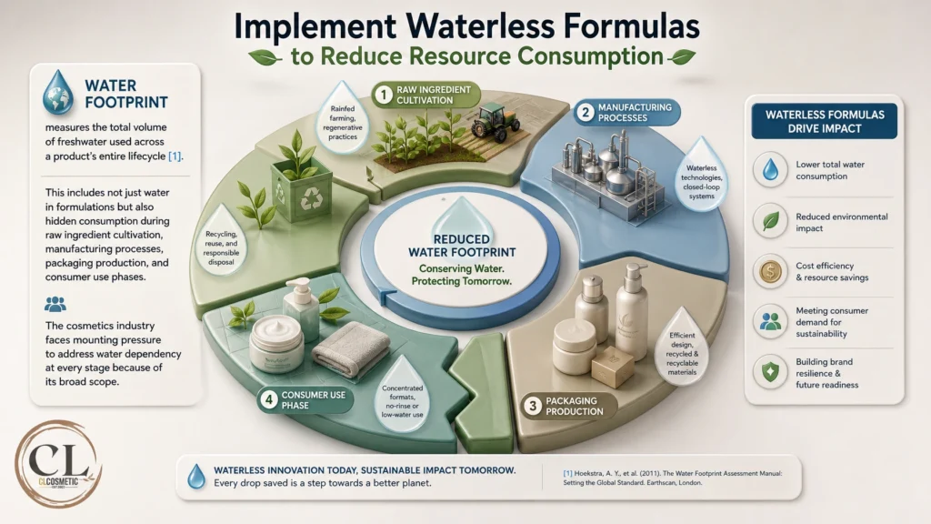 3D Diagram about Implement Waterless Formulas to Reduce Resource Consumption by GPTi2M