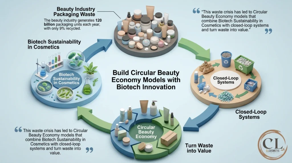 Illustration about Build Circular Beauty Economy Models with Biotech Innovation by NBP